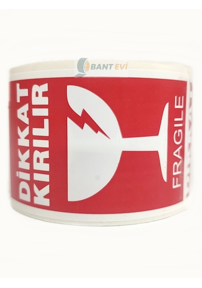 Dikkat Kırılır Fragile Etiket 10Cm X 5Cm 1 Rulo 250 Adet