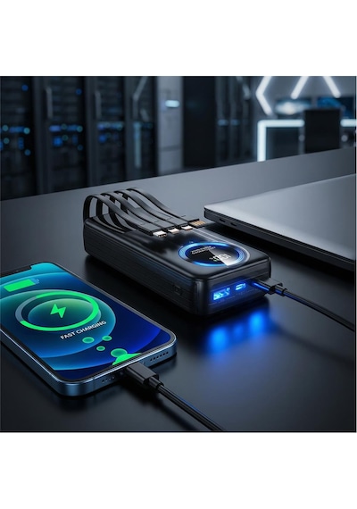 S-link Ip-g220 20000mah Pd20w+qc3.0 Dahili Kablolu Siyah Lcd Taşınabilir Pil Şarj Cihazı Powerbank