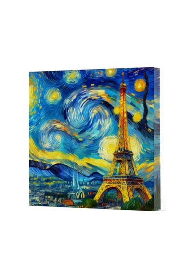 Van Gogh 9 Eyfel Kulesi - Çizgisiz Yan Boyamalı Defter