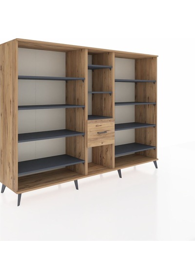 Hyperion Dolap 11 Raflı 3 Çekmeceli 220x44x163 Çam-antrasit/çam Antrasıt/atlas Çam - Atlas Çam Hyperion Dolap 11 Raflı 3 Çekmeceli 220x44x163 Çam-antrasit/çam Antrasıt/atlas Çam - Atlas Çam
