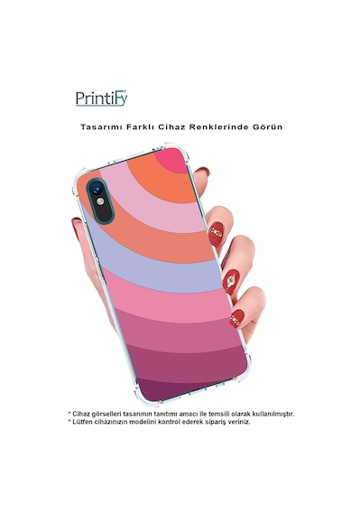 Huawei P20 Lite Köşe Korumalı Antişok Kapak Renk Cümbüşü Tasarımlı Şeffaf Kılıf