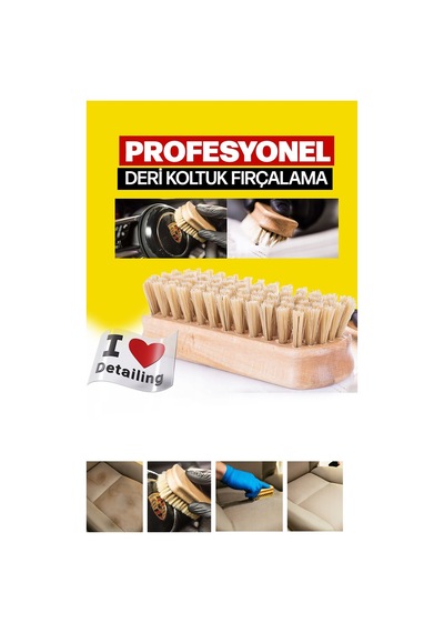 Profesyonel Hali Ve Koltuk Yikama Yüksek Mikron Deri Detay Temizlik Fırçası Kayın Ahşap Büyük Boy