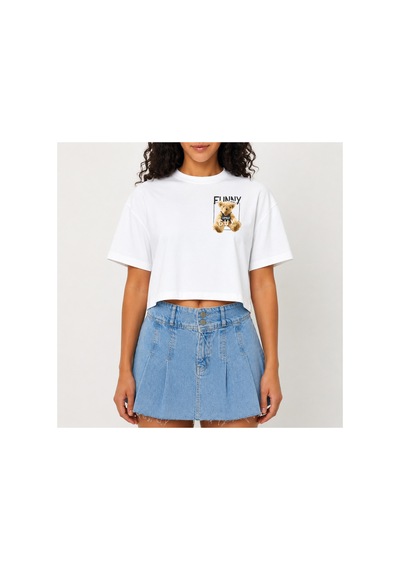 Urbantrendstore Crop Tişört Beyaz Funny Little Guys Baskılı Rahat Kesim Raw Cut Basic Kısa Tshirt Beyaz Urbantrendstore Crop Tişört Beyaz Funny Little Guys Baskılı Rahat Kesim Raw Cut Basic Kısa Tshirt Beyaz