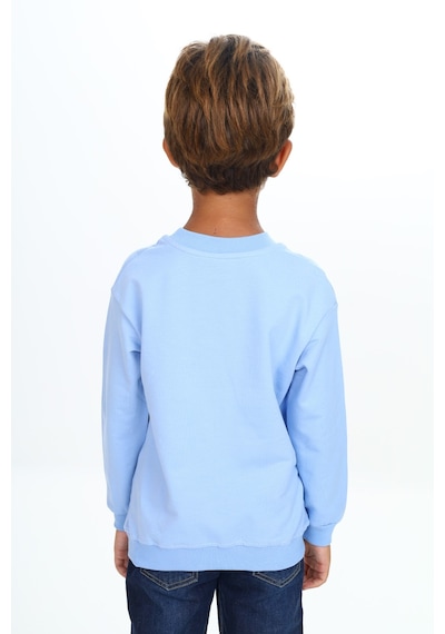 Toontoy Kids Toontoy Erkek Çocuk Baskılı Sweatshirt Mavi
