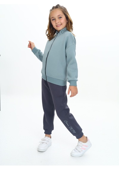 Toontoy Kids Toontoy Kız Çocuk Tnty Style Nakışlı Eşofman Takım Koyu Mavi