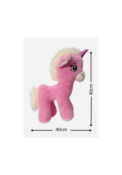 Peluş Boynuzlu At Pony Unicorn 40 Cm Pembe