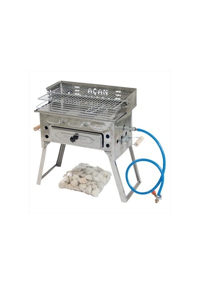 Açan T4 – Krom Pervazlı Tüplü Mangal - Lav Taşı