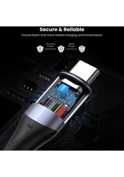 Usb-c 100w Hızlı Şarj Kablosu, 1 M Uzunluk, Siyah Renk