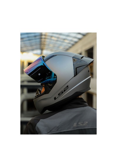 Rapıd 2 Race Mat Tıtanıum Kask Gökkuşagı Camlı + Spoiler Mat Titanium