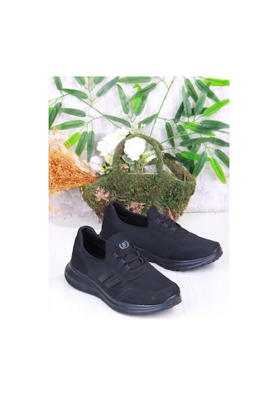 Fort 07602 Comfort Taban Rahat Esnek Yumuşak Bağcıksız Erkek Spor Ayakkabı Siyah