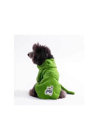 Limon Yeşili Pattaya Köpek Bornozu-köpek Kurulama Havlusu- Kedi Köpek Kıyafeti