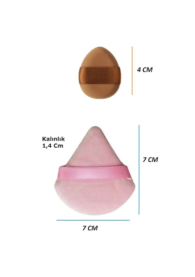 Melien Mini Üçgen Parmak Makyaj Süngeri Mavi - Pembe 2'li