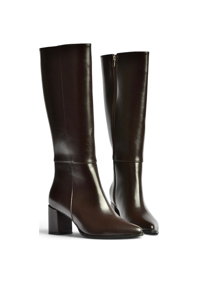 Fox Shoes Z480173260 Kahverengi Rustik Kalın Topuklu Kadın Çizme