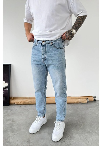 Buz Mavi Soft Degrade Boyfriend Pantolon