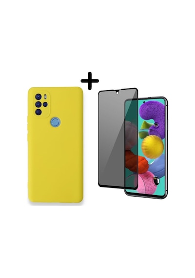 Omix X500 Lansman Içi Kadife Telefon Kılıfı Ve Hayalet Tam Kaplayan Cam Ekran Koruyucu Col179499-sarı