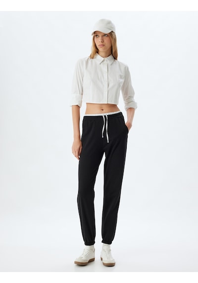 Koton Jogger Eşofman Altı Çift Bel Detaylı Bağcıklı Şardonlu Cepli Rahat Kalıp Siyah 5wal40066ık Siyah Koton Jogger Eşofman Altı Çift Bel Detaylı Bağcıklı Şardonlu Cepli Rahat Kalıp Siyah 5wal40066ık Siyah