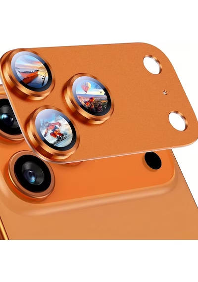 Apple Uyumlu   iPhone 17 Pro Kozmik Turuncu Kamera Lens Koruyucu