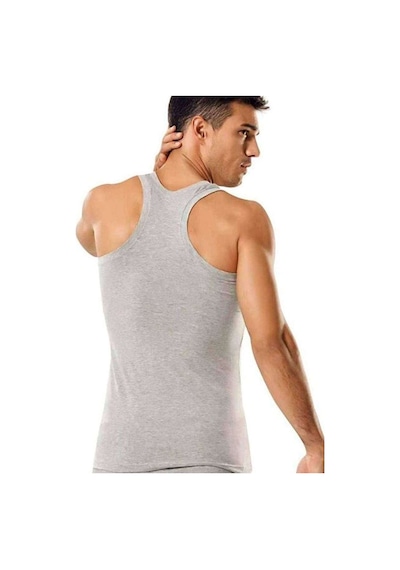 3 Adet Tutku Ribana Spor Erkek Gri Atlet 0118 Beden: S Standart