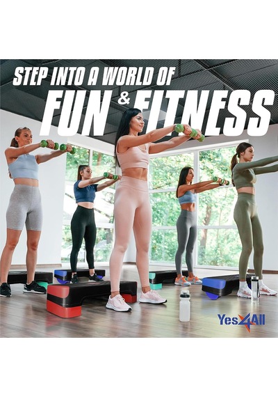 2'si 1 Arada Ayarlanabilir Aerobik Adım Platformu Fitness Egzersiz Stepper, Ekstra Yarım Yuvarlak Bacaklı, Ev Egzersi