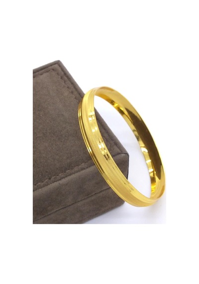 Altın Kaplama Dik Çizgili Bilezik 0.8 Cm Blz-3052 Altın