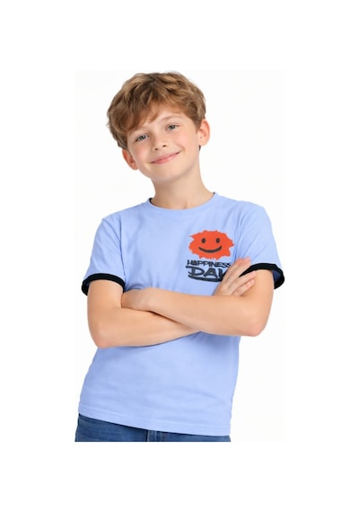 İrem Çocuk Giyim Erkek Çocuk Önü Sırtı Happines Day Yazılı Emoji Desenli Mavi Renk Tişört Mavi İrem Çocuk Giyim Erkek Çocuk Önü Sırtı Happines Day Yazılı Emoji Desenli Mavi Renk Tişört Mavi