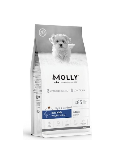 Molly Düşük Tahıllı Hypoallergenic Somonlu Küçük Irk Yetişkin Köpek Maması 8 Kg