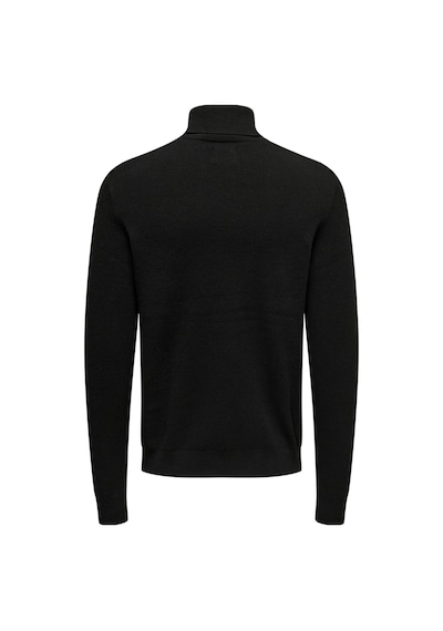 Only & Sons Onsphil Reg 12 Struc Roll Neck Knit Noos Erkek Siyah Kazak - 22023202