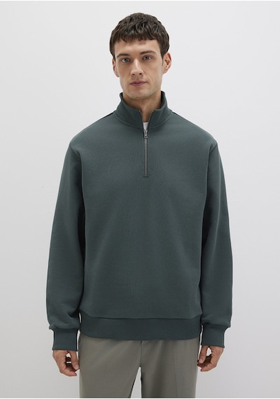 Mavi - Yarı Fermuarlı Yeşil Basic Sweatshirt 0s10419-71598 Yeşil