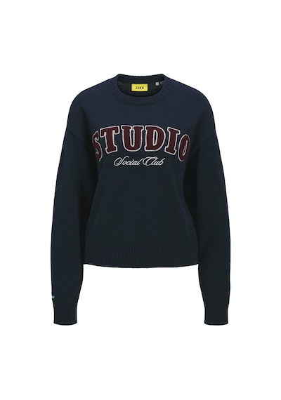 Jack & Jones Kadin Bisiklet Yaka Kazak - Brook - 12281710 Maritime Blue