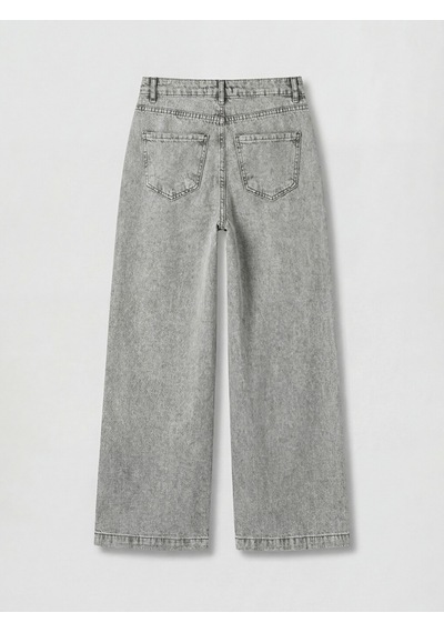 Lcw Comfort Gri Wideleg Kadın Jean Pantolon