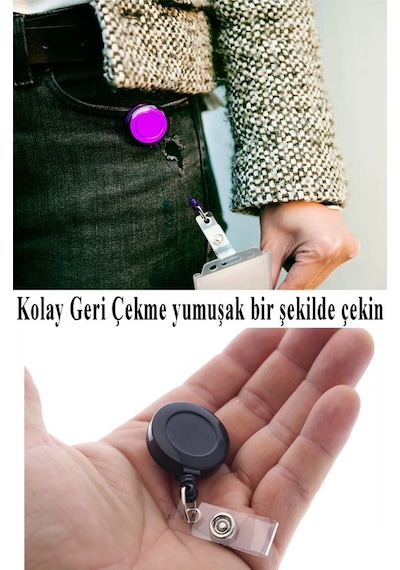 Mavi Yaka Yoyosu 10 Adet Yoyo Kartlık Kimlik Personel Kartı Yoyo Yaka Cep Kemer Geri Çekilebilir Rozet Tutma Makara