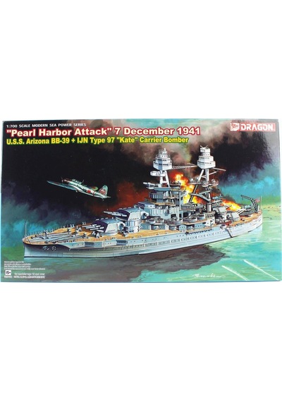 Dragon 7127 1/700 Ölçek, U.s.s. Arizona Bb-39 Savaş Gemisi Ve Ijn Type 97 Kate Bombardıman Uçağı Plastik Model Kiti