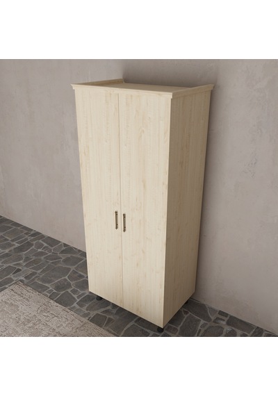 Renazzo Soft Wood 2 Kapaklı Masif Ahşap Gardırop Vernik Çam