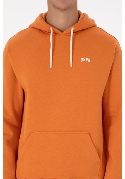 U.S. Polo Assn. Erkek Oversize Fit Kapüşonlu Şardonlu Bakır Basic Sweatshirt 50313782-VR182