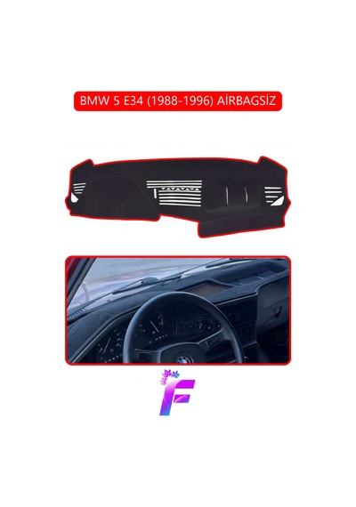 Bmw E34 Airbagsiz 1988-1996 Torpido Örtüsü Güneşten Korur Kolay Montaj Tam Uyum C93 Torpido Halısı