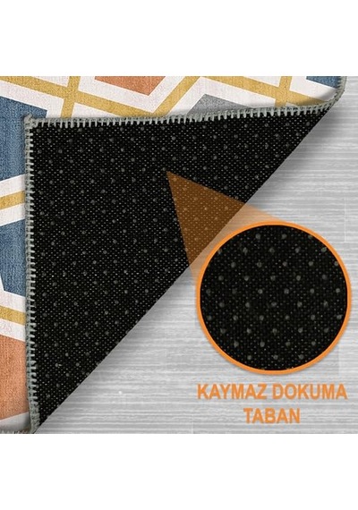 Modern Şönil Kaymaz Doğal Pamuk Tabanlı Yıkanabilir Antibakteriyel Çevre Dostu Salon Halısı 100x150 Genel