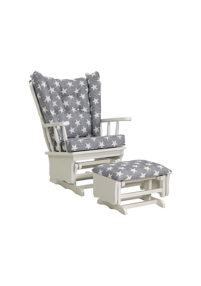 Meltem Kids Sallanır Emzirme Dinlenme Koltuğu Sallanan Sandalye Sallanan Koltuk + Markiz (Beyaz-Yıldız 3050)
