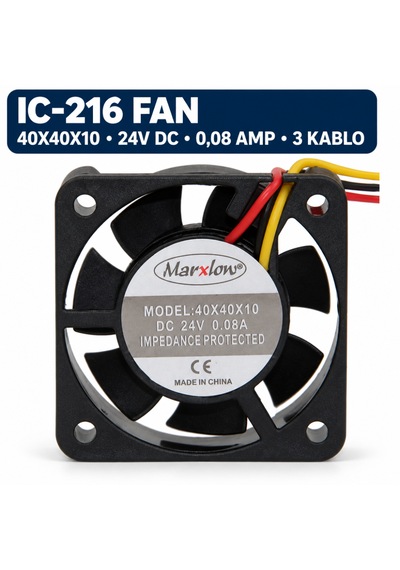 Marxlow 40x40x10 Mm 24v Dc 0,08a 3 Kablolu Kare Soğutma Fanı