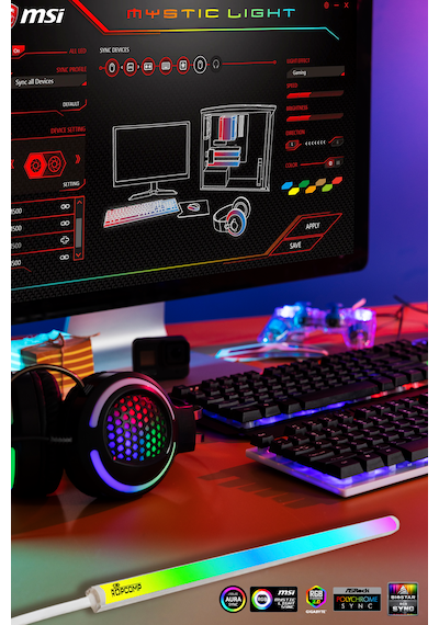 Ropcomp Argb Pc Kasa Aydınlatma Led 30 Cm - Beyaz