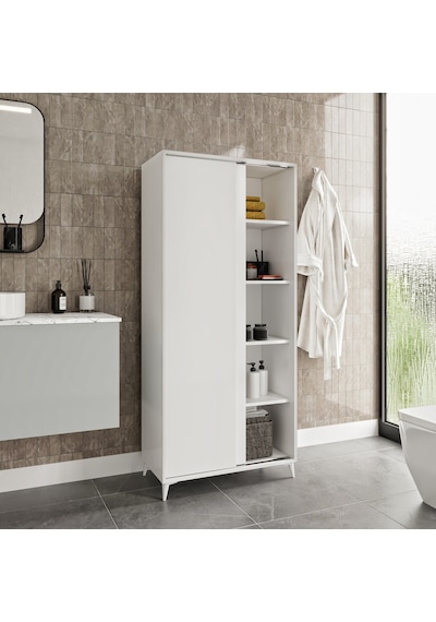 Sürgülü Çok Amaçlı Banyo Dolabı - Tamamı 1. Kalite Mdf Beyaz