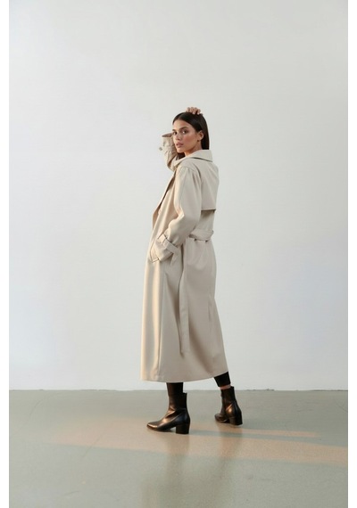 Durivya Reglan Kol Oversize Trençkot Bej