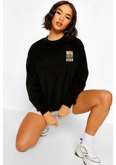 Startmore Anything Possible Oversize Siyah Sweatshirt Vdpswt23 Siyah