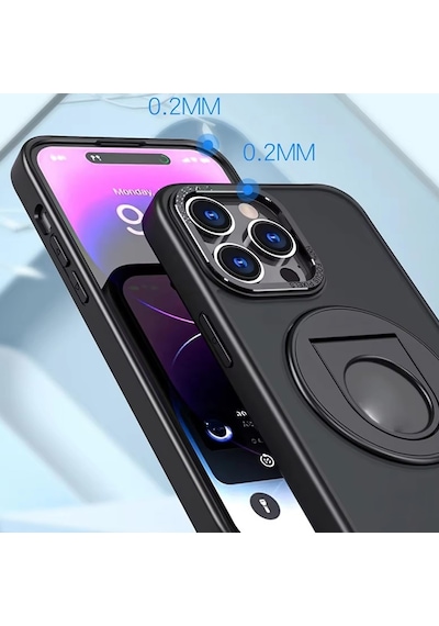 Ally Apple Uyumlu iPhone 14 Pro Max İçin Magsafe Yüzük Standlı Manyeti