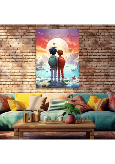 Gerçek Cama Baskı Sanat Temalı Tekli Cam Tablo 538 S500