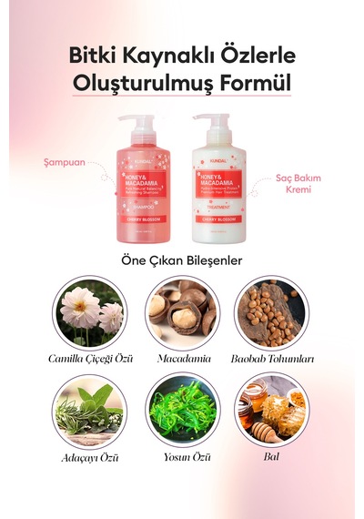 Kundal Honey & Macadamia Nature Shampoo+treatment-cherry Blossom Edition