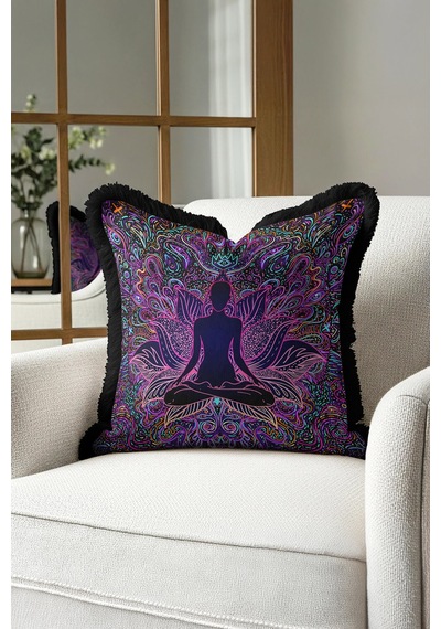 Mandala Lotus Renkli Saçaklı Yastık Kılıfı - Meditasyon Bohem Siyah Mor Püsküllü Kırlent Kılıfı Grili Kobalt Mavi Mandala Lotus Renkli Saçaklı Yastık Kılıfı - Meditasyon Bohem Siyah Mor Püsküllü Kırlent Kılıfı Grili Kobalt Mavi
