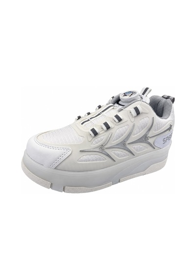 Papucumun Dünyası Işıklı Mekanizma Bağcıklı Unisex Patenli Sneaker Beyaz