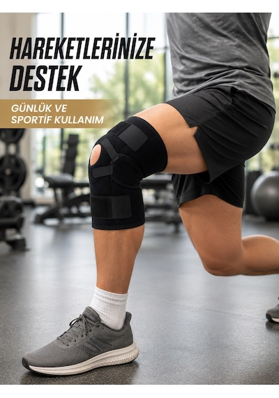 Ligamentli Dizlik Açık Patella Yan Destekli Ayarlanabilir Bantlı Sporcu Dizliği - Lisinya