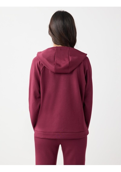Jimmy Key Jimmy Key Bordo Uzun Kollu Kapüşonlu Örme Sweatshirt 5ww235917562