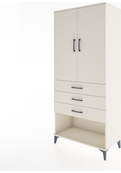 Hyperion Dolap Tek Raflı 3 Çekmeceli Tek Askılı 88x44x195 Ayt... Aytaşı